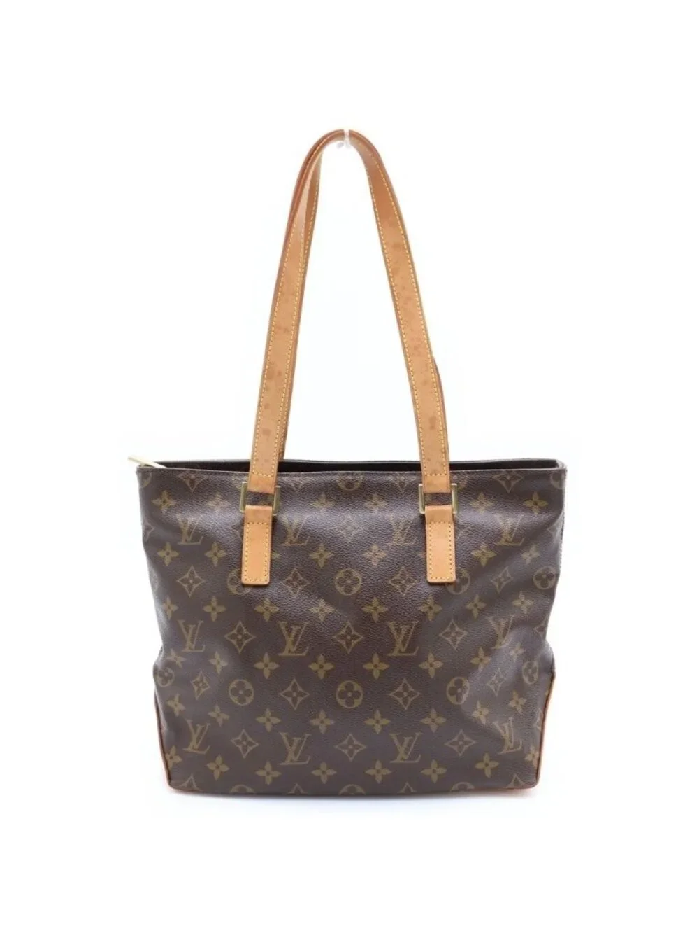Louis Vuitton Monogram Cabas Piano Leather Tote Brown